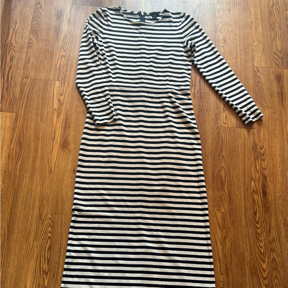 J Crew Classic Maxi blue and cream dress